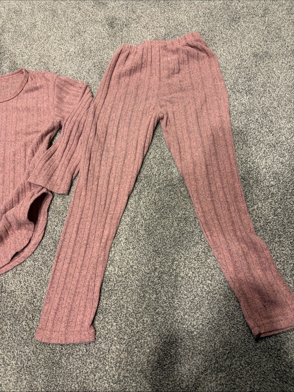 SHEIN Ribbed Two-Piece Set - Dusty Rose - Picture 4 of 7